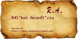 Rábai Aszpázia névjegykártya
